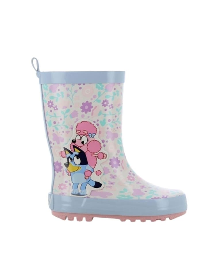 Gummistiefel mit Die Bluey und Coco Motiv, in Blau und Rosa