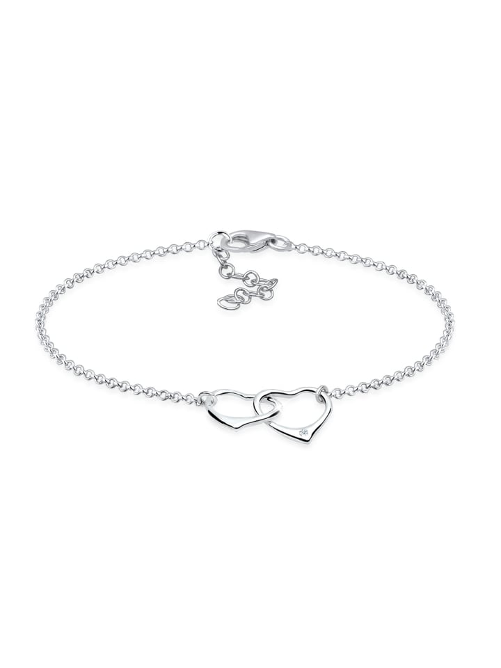 Armband 925 Sterling Silber Herz in Silber