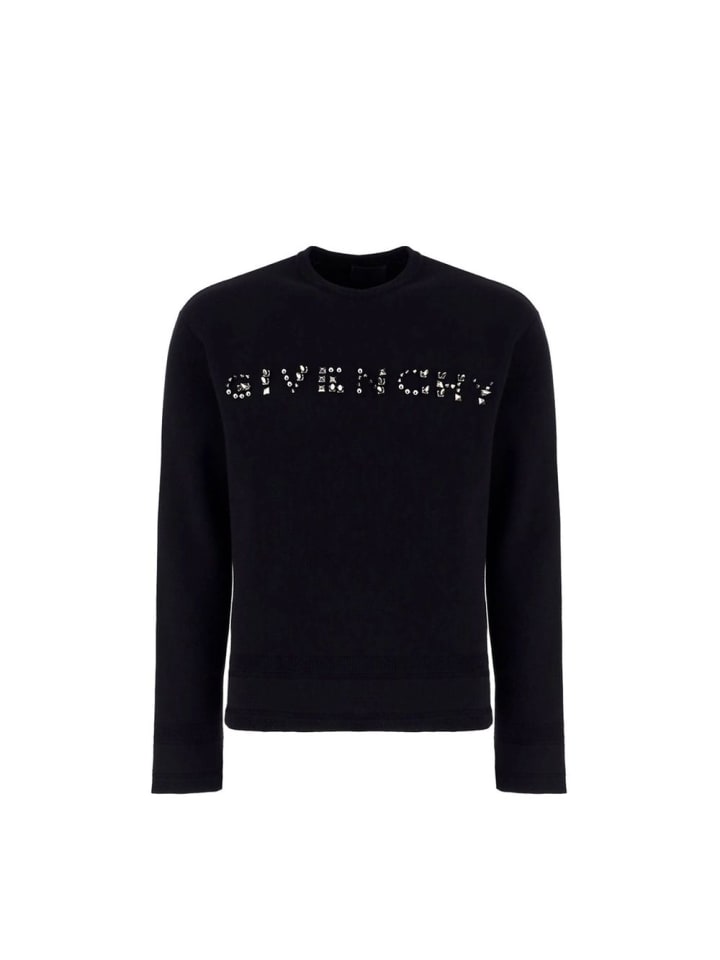 Schwarz Baumwolle Sweatshirt