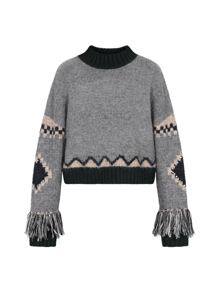 Damen Pullover in Grau Mehrfarbig