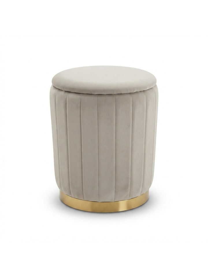 Hocker in Beige - (H)42 x Ø 32 cm
