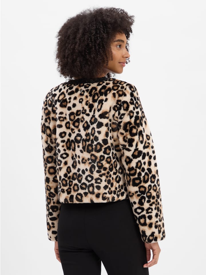 Jacke in beige schwarz