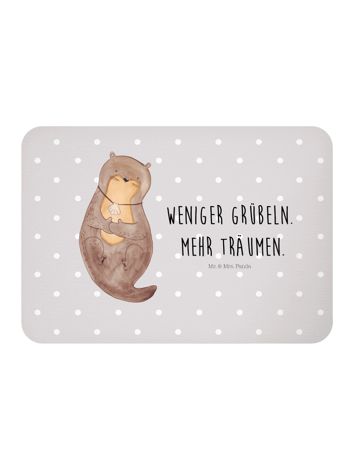 Magnet Otter Muschel mit Spruch in Grau Pastell
