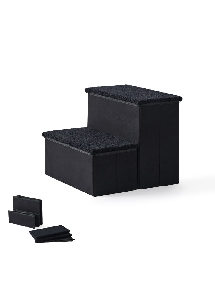 Hundetreppe in Schwarz - (B)40 x (H)32 x (T)35 cm