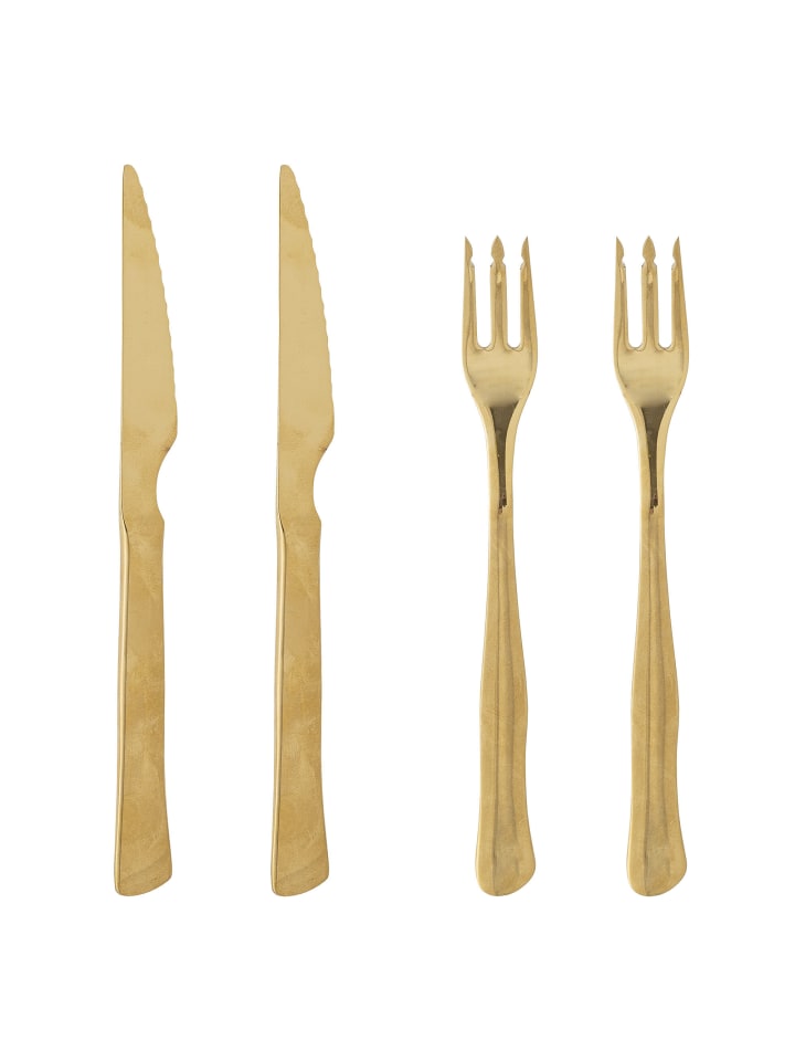 Ollin Steakbesteck aus Schwarz aus Edelstahl in gold