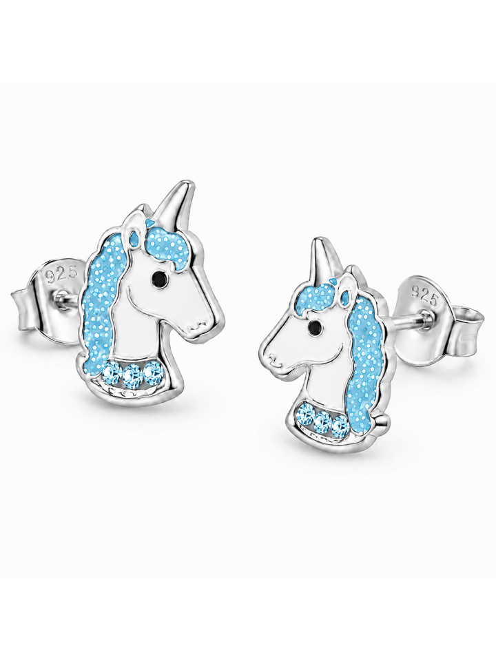 Silber Ohrringe 925 Einhorn 0,7 cm x 0,8 cm