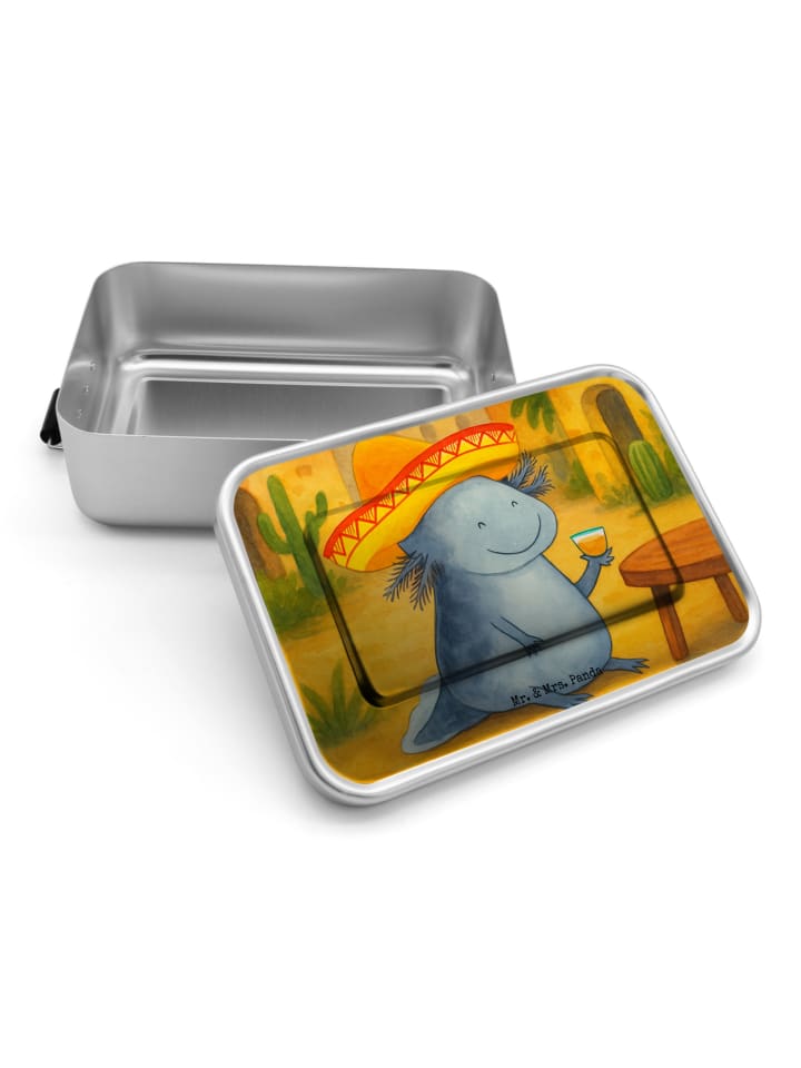 Lunchbox Axolotl Tequila Design ohne Spruch in Weiß