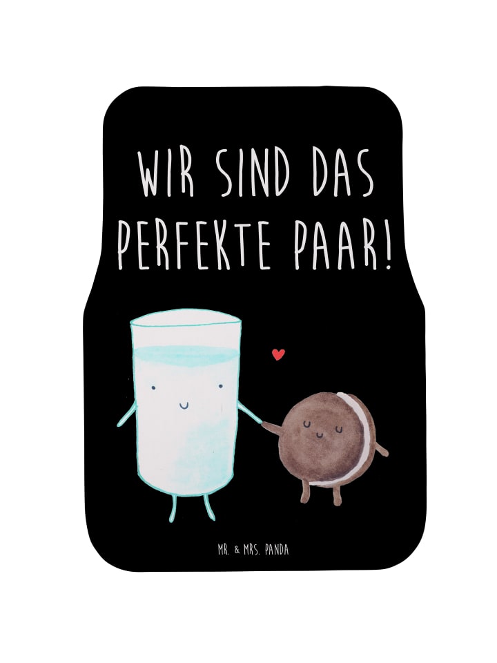 Fußmatte Auto Milch Keks mit Spruch in Schwarz