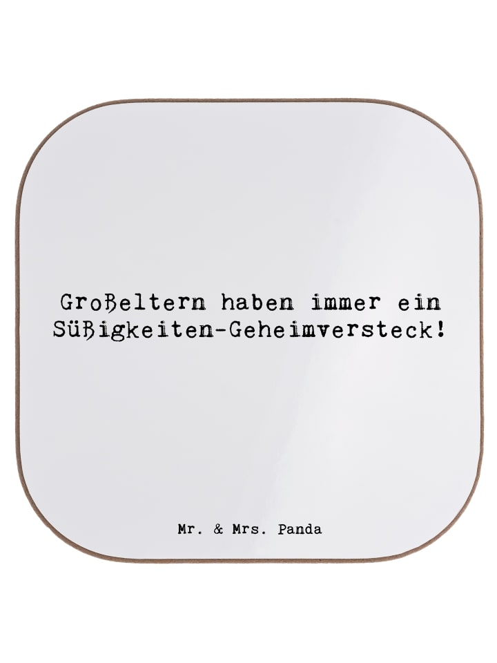 Untersetzer Großeltern Süßigkeiten mit Spruch in Weiß
