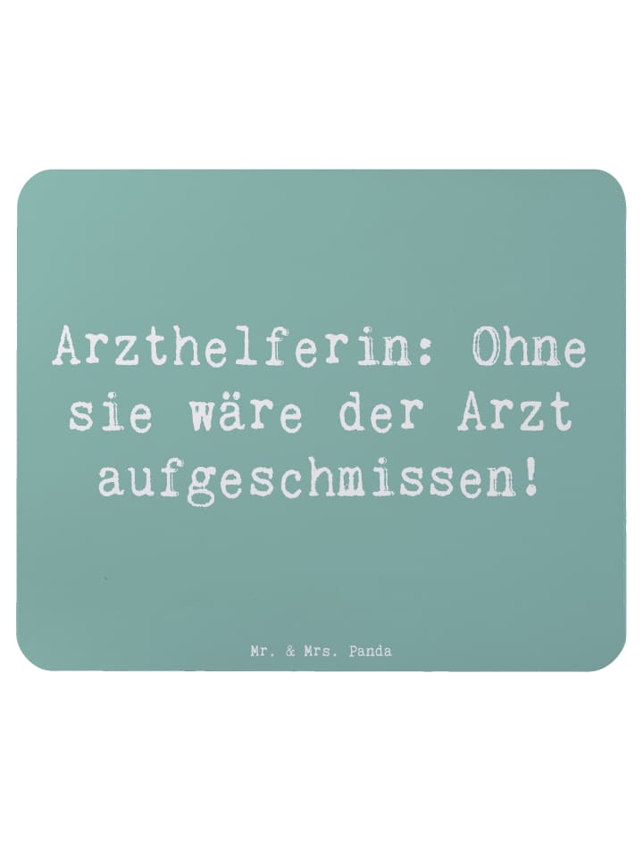 Maus Pad Spruch Arzthelferin Herz mit Spruch in Meeresbrise