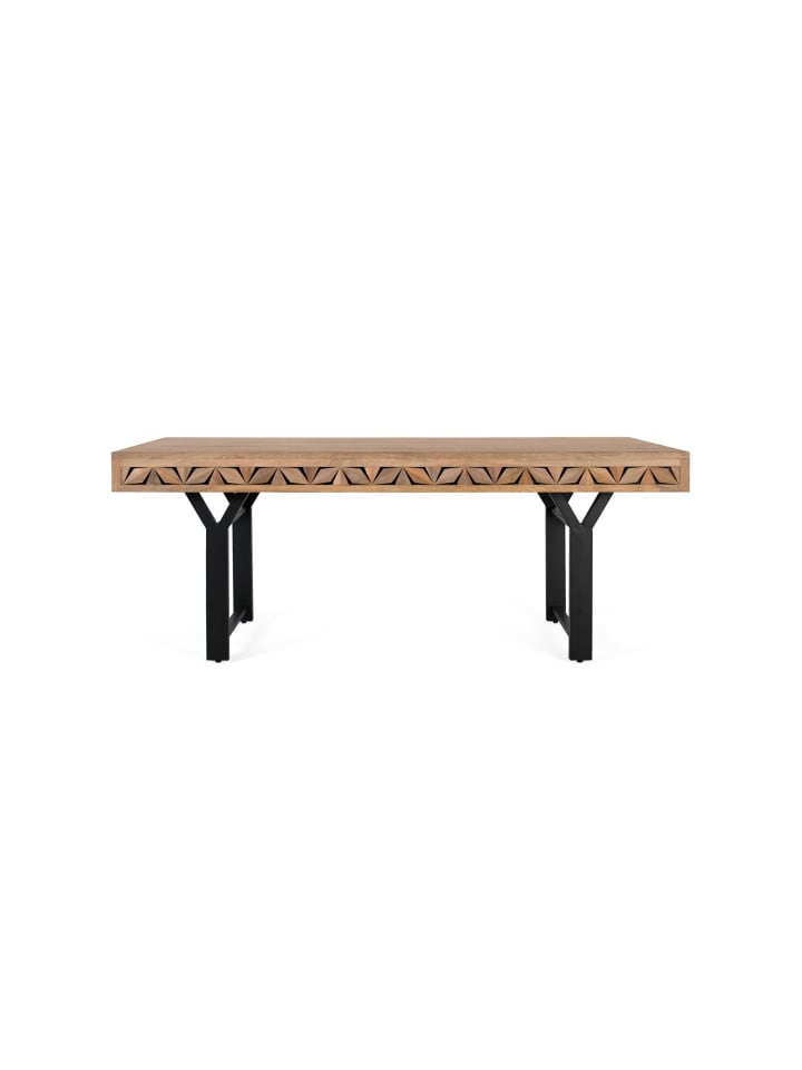 Rechteckiger Esstisch aus Mangoholz 200 cm in Brown