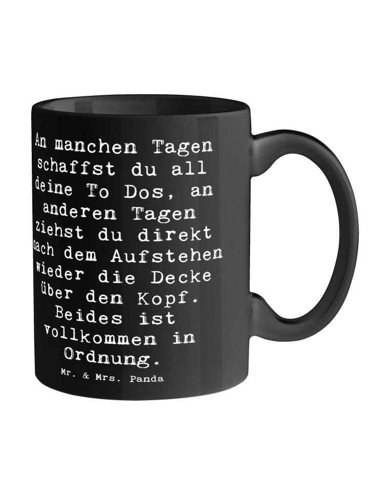 Tasse Tapferkeit im Alltag mit Spruch in Schwarz
