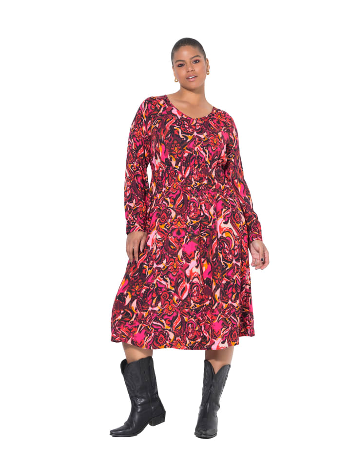 Midikleid in beerenpink