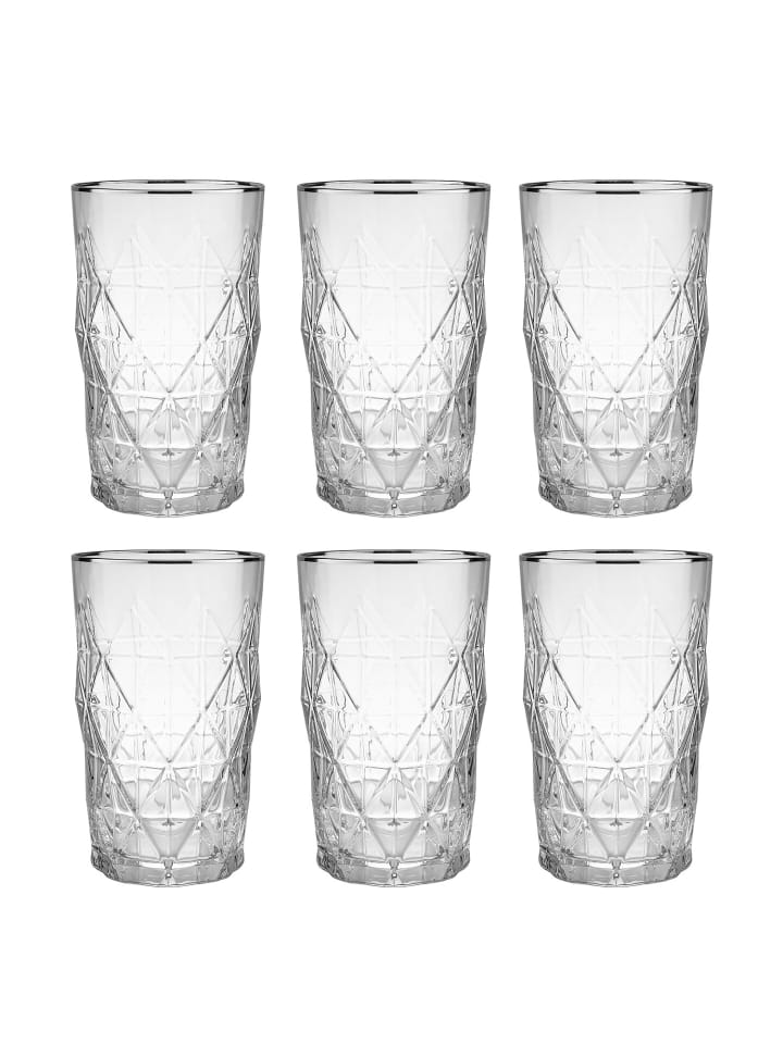 Butlers Longdrinkglas UPSCALE 6er-Set in Silber