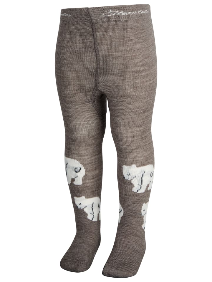 Strumpfhose Wolle in braun mel.