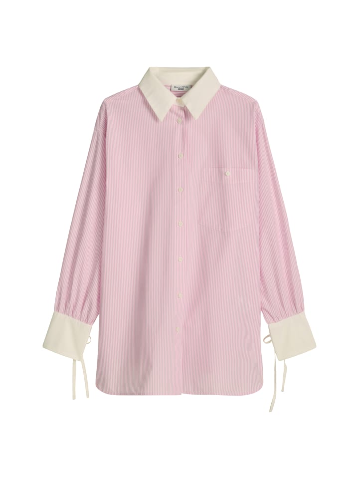 Streifenbluse loose in Light Pink