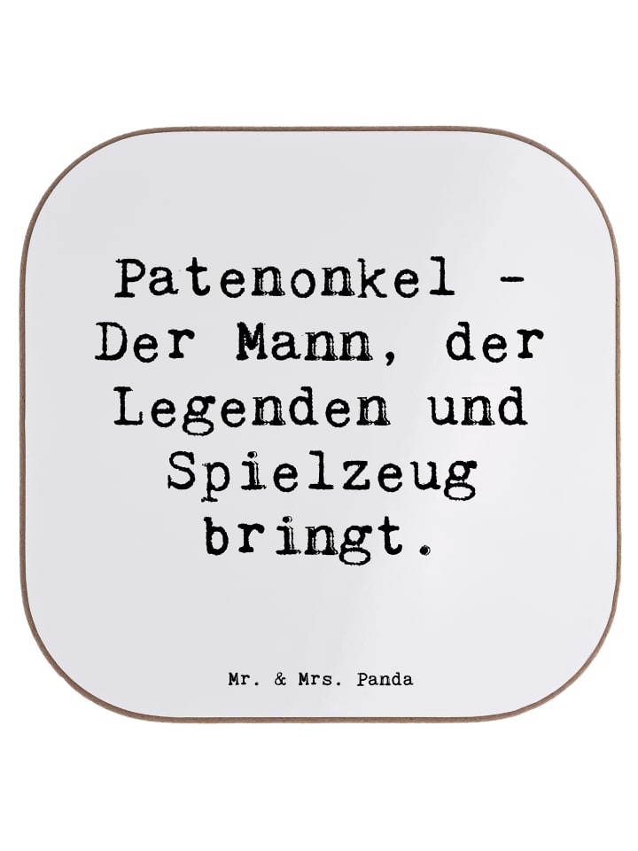 Untersetzer Patenonkel Geschenk mit Spruch in Weiß