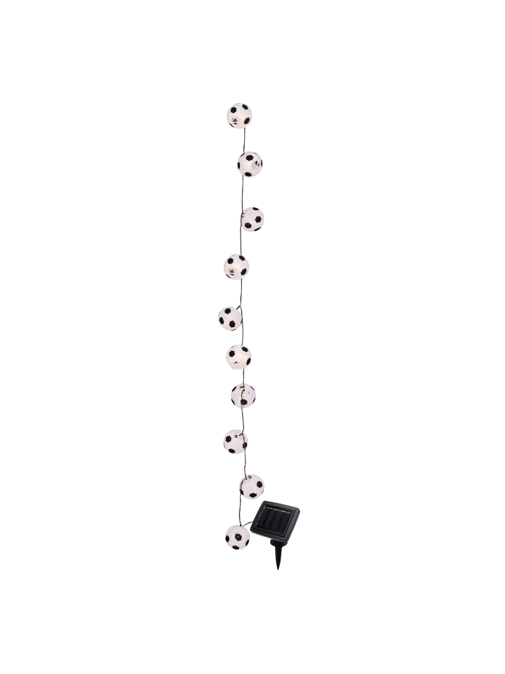 LED Lichterkette "FUßBALL" in schwarz - (L)580 cm x (B)7.5 cm x (H)7.5 cm
