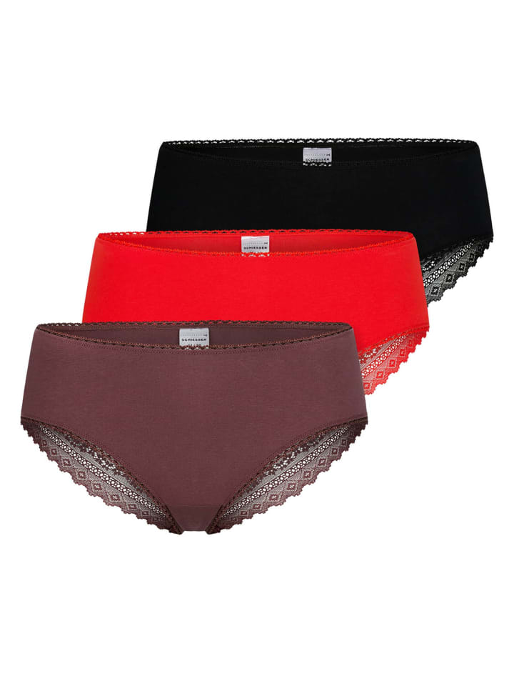 Slip 3er Pack in Rot/Schwarz