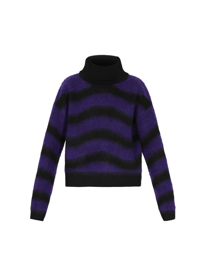 Women Sweater in black purple