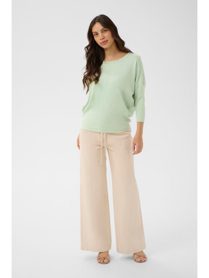 Strickpullover A2561, Casual fit in Cameo Green Melange