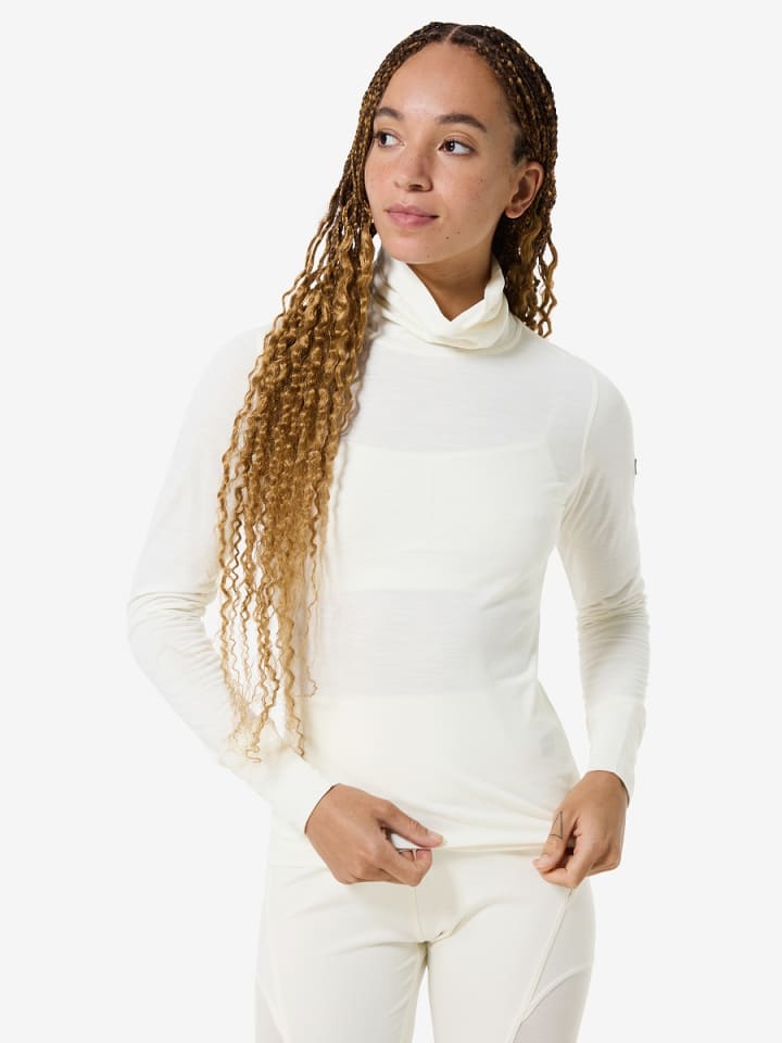 Merino Longsleeve W SKIING ROLL NECK in weiß