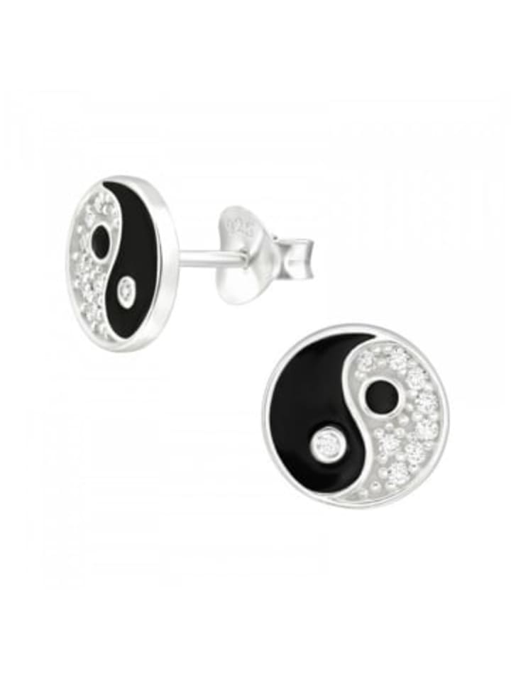 Ohrringe, Ohrstecker YIN YANG in 925 Sterling Silber, 2-tlg.