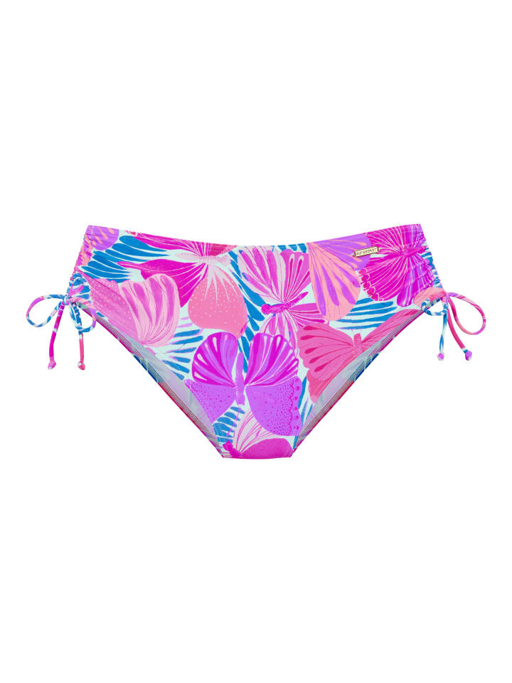 Bikini-Hose in pink-blau bedruckt