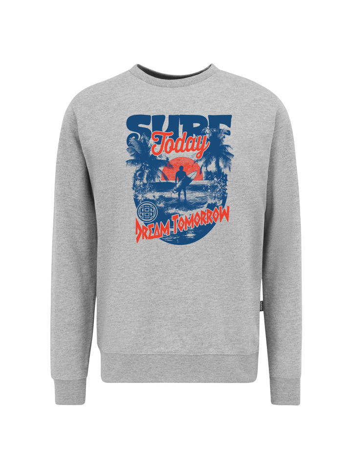 Sweatshirt Wrldvibe Surf Dreams Graphic in Heather Grey