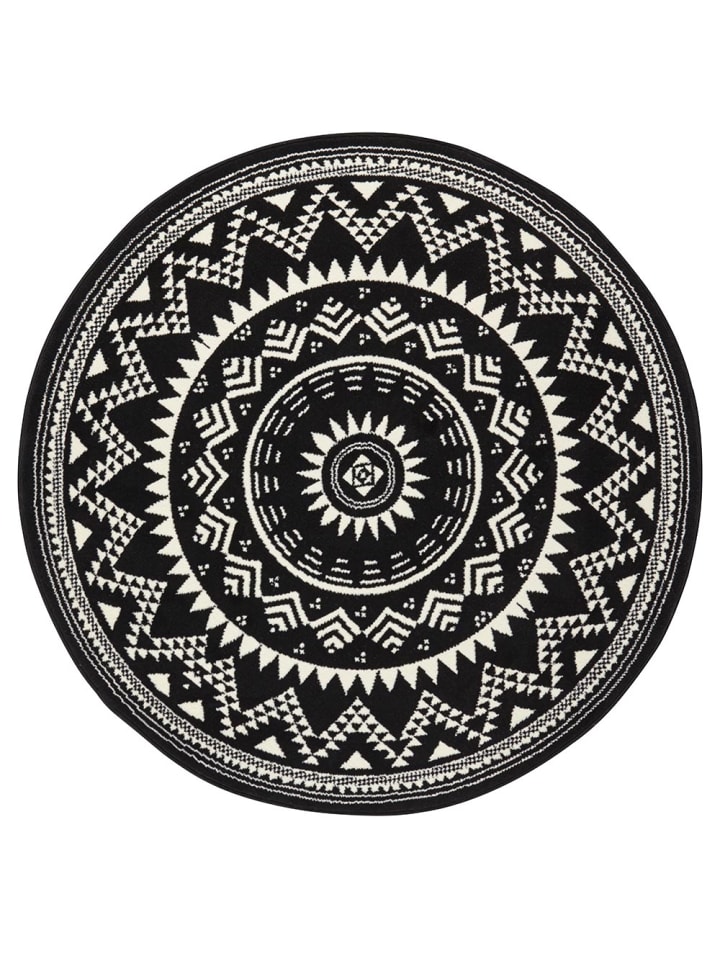 Kurzflor Teppich Valencia in Schwarz