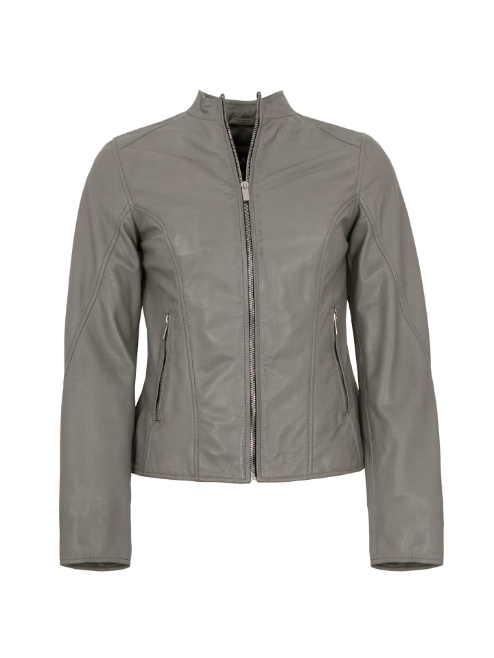 Lederjacke Lammnappa in Grau