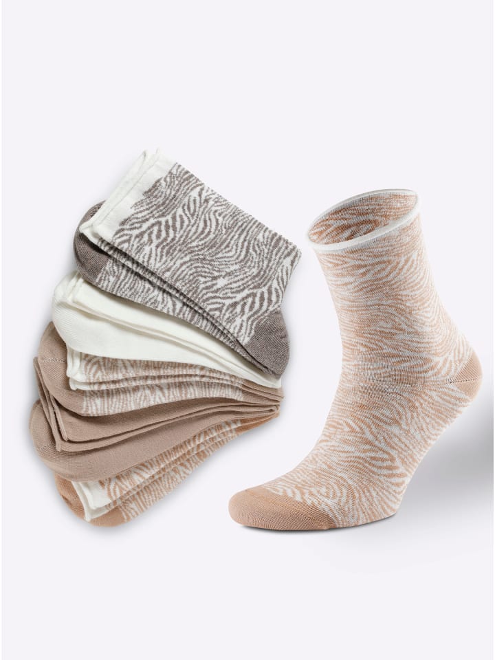 Damen-Socken in camel-gemustert