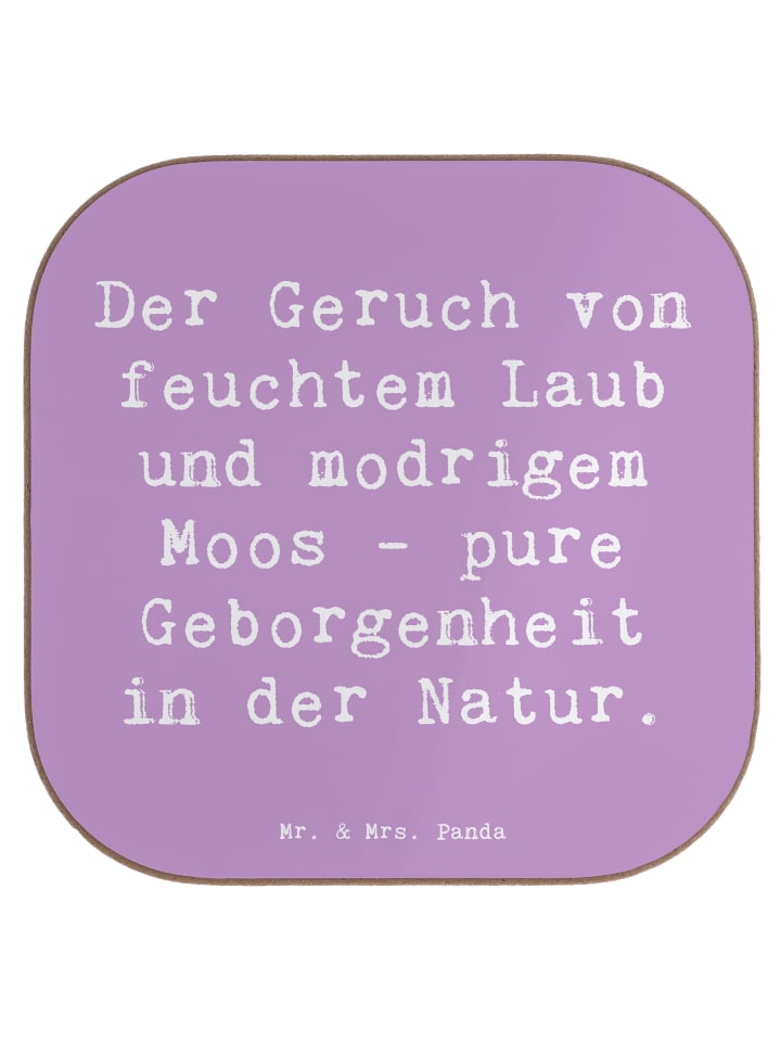 Untersetzer Spruch Geborgenheit in der Natur mi... in Lavendeltraum