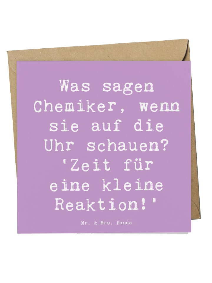 Grußkarte Spruch Chemiker Reaktion mit Spruch in Lavendeltraum