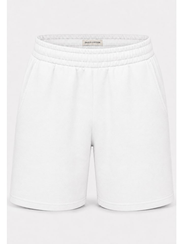 Sweatshorts - Kurze Hose im lockeren Relaxed-Fit in White