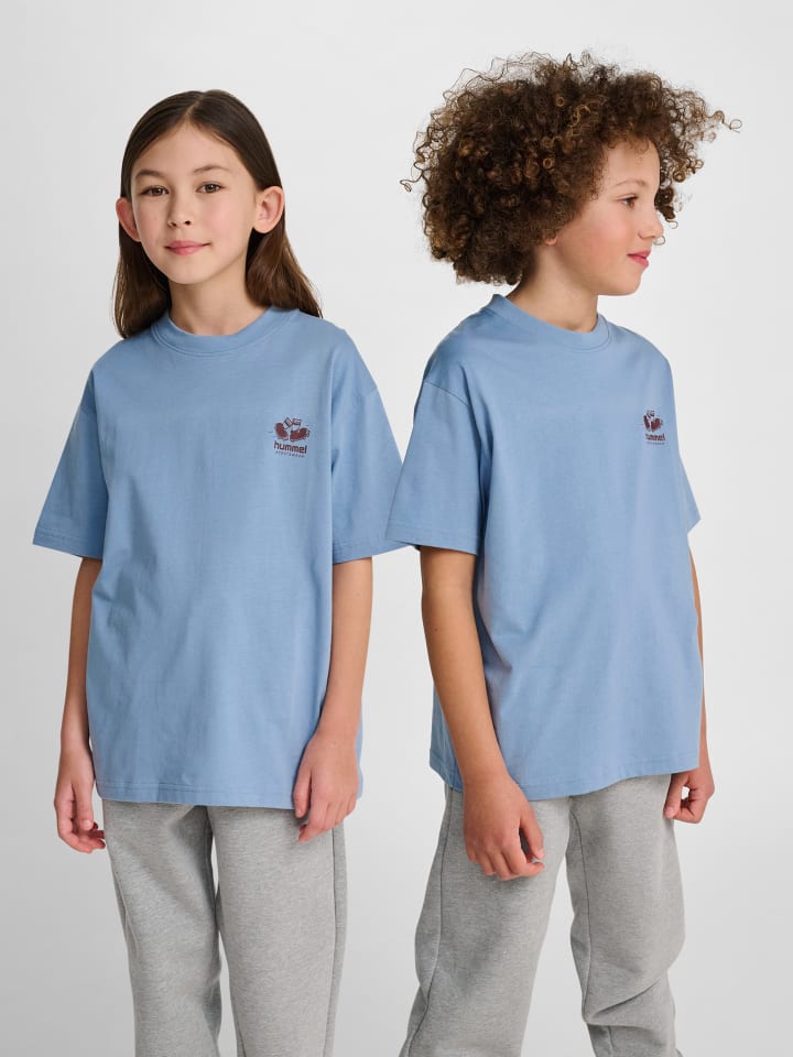 T-Shirt Hmlloose Lebensstil Kinder in FADED DENIM