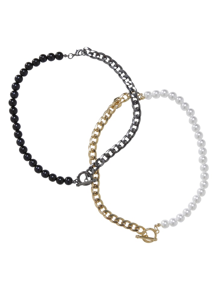 Necklac in gold/gunmetal