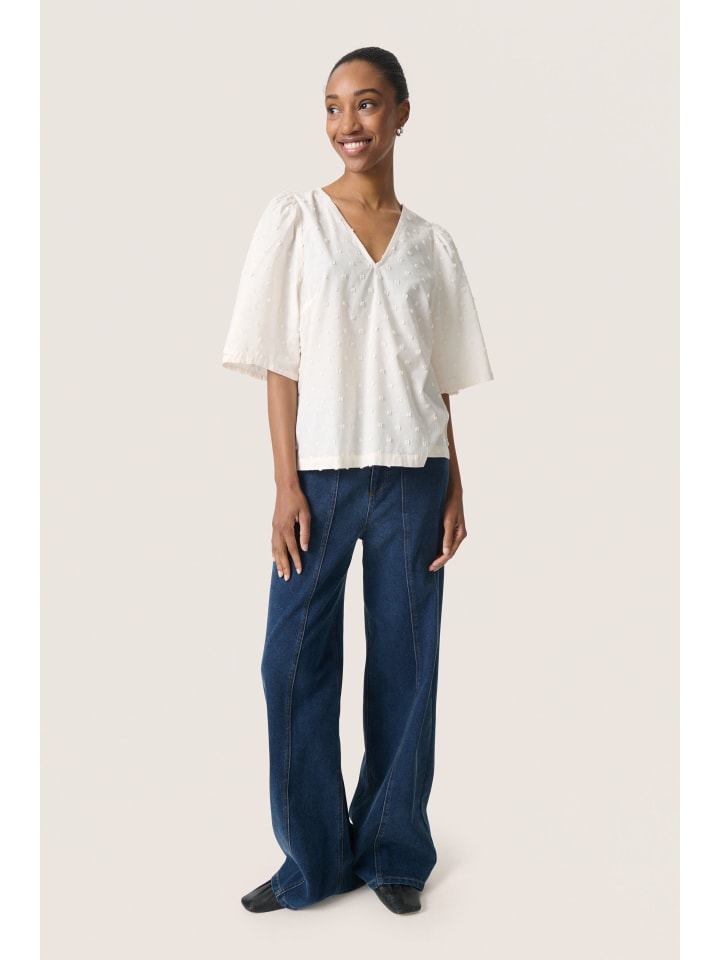 Kurzarm-Bluse SLSunela Gerade Passform in Broken White