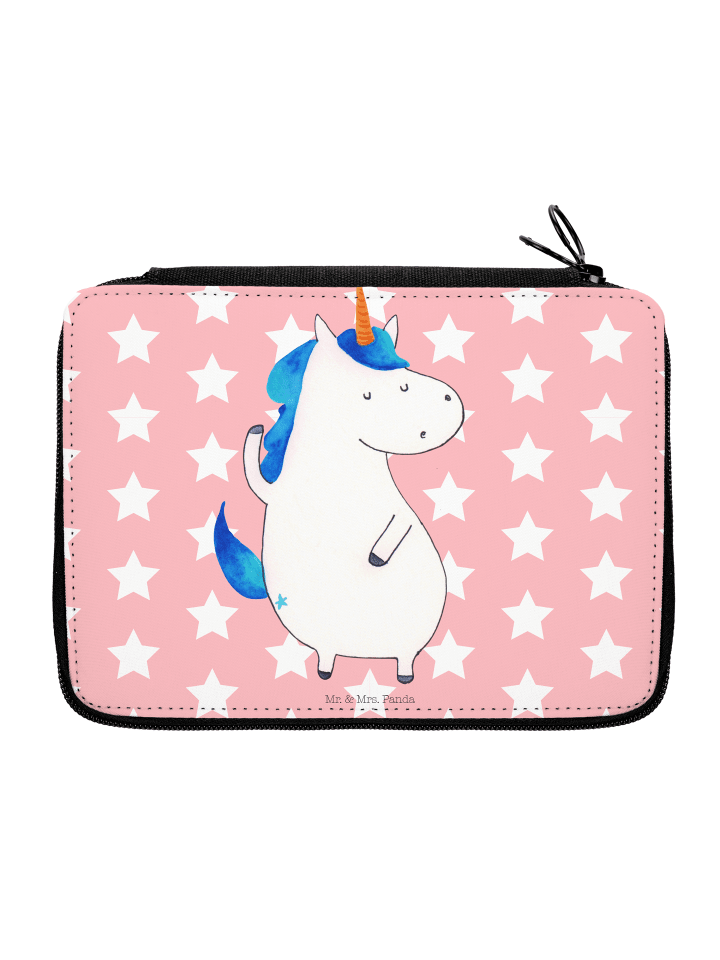 Mäppchen Einhorn Mann ohne Spruch in Rot Pastell