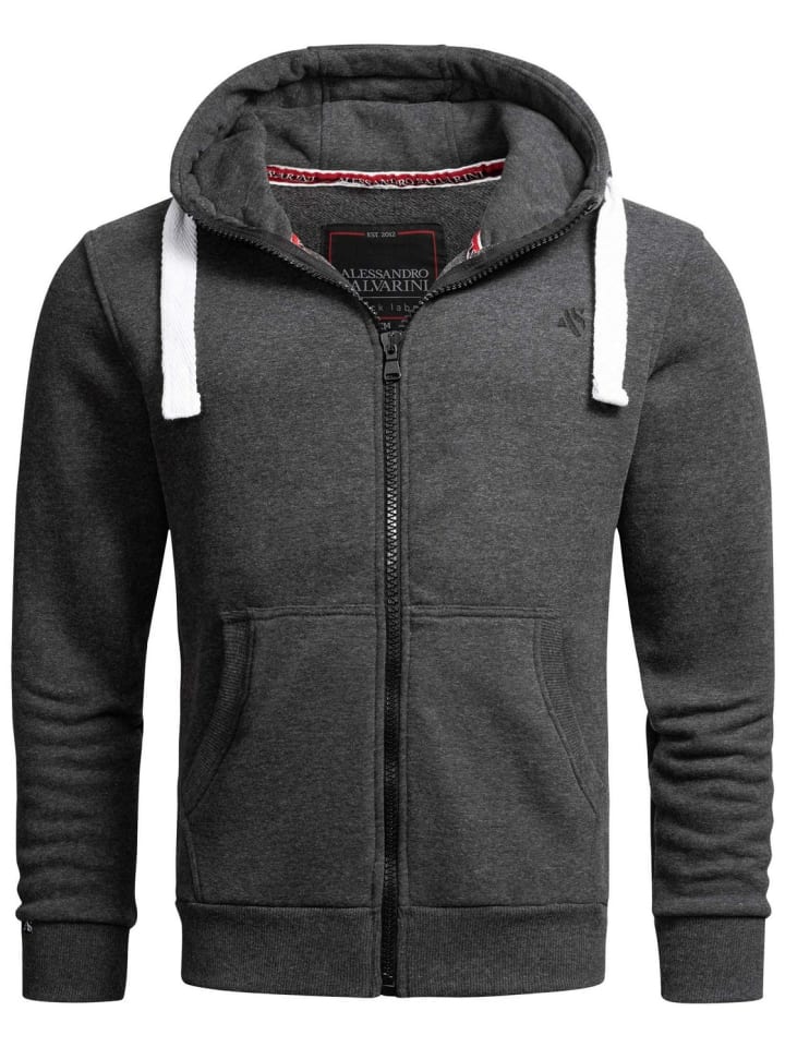 Jacke Alessandro Salvarini Herren Hoodie AS314 in Dunkelgrau