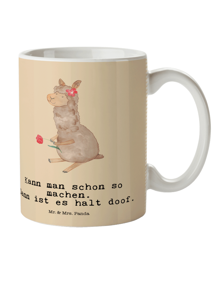 Kinderpott Alpaka Blume mit Spruch in Kaktus Grün