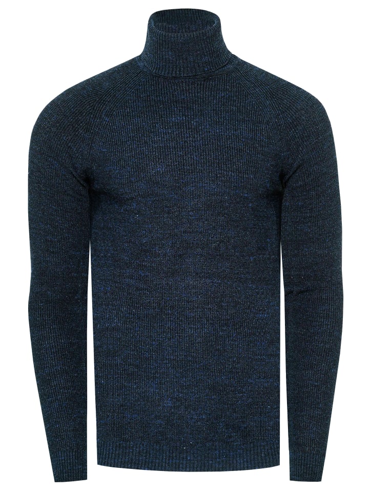 Slim Fit Feinstrick Business Rollkragen-Pullover in Hell Petrol