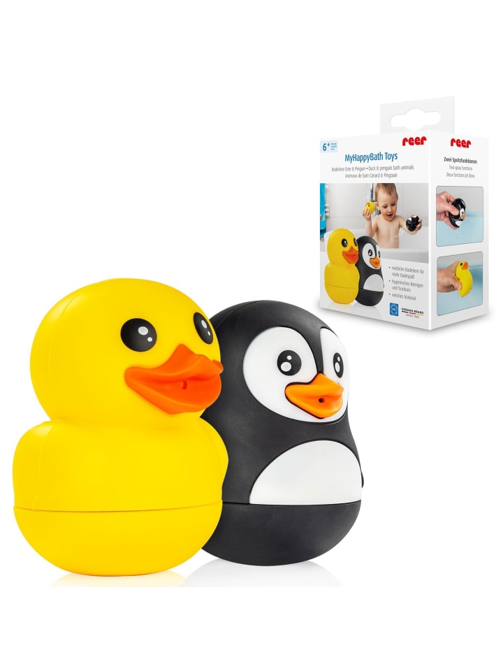 MyHappyBath Toys Badespieltiere Ente & Pinguin in Mehrfarbig ab 6 Monate