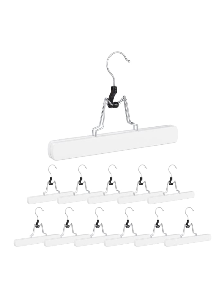 60x Hosenspanner in Weiß - (B)25 x (H)17 x (T)2,3 cm