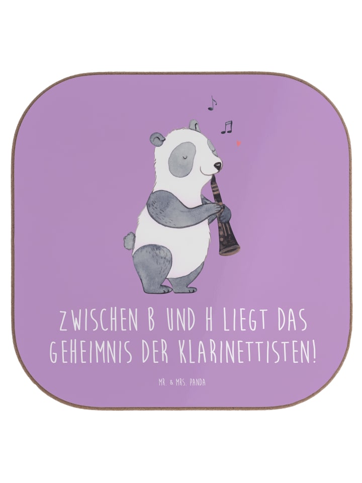 Untersetzer Klarinette Geheimnis mit Spruch in Lavendeltraum