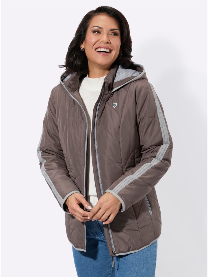 Steppjacke in dunkeltaupe