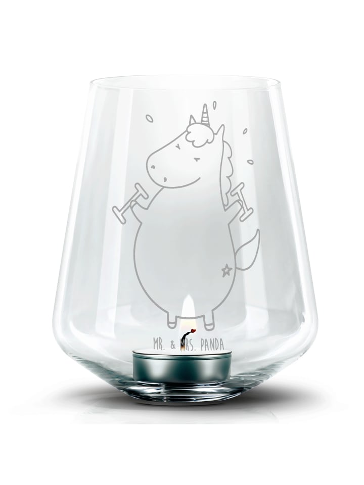 Kerzenständer Einhorn Fitness ohne Spruch in Transparent