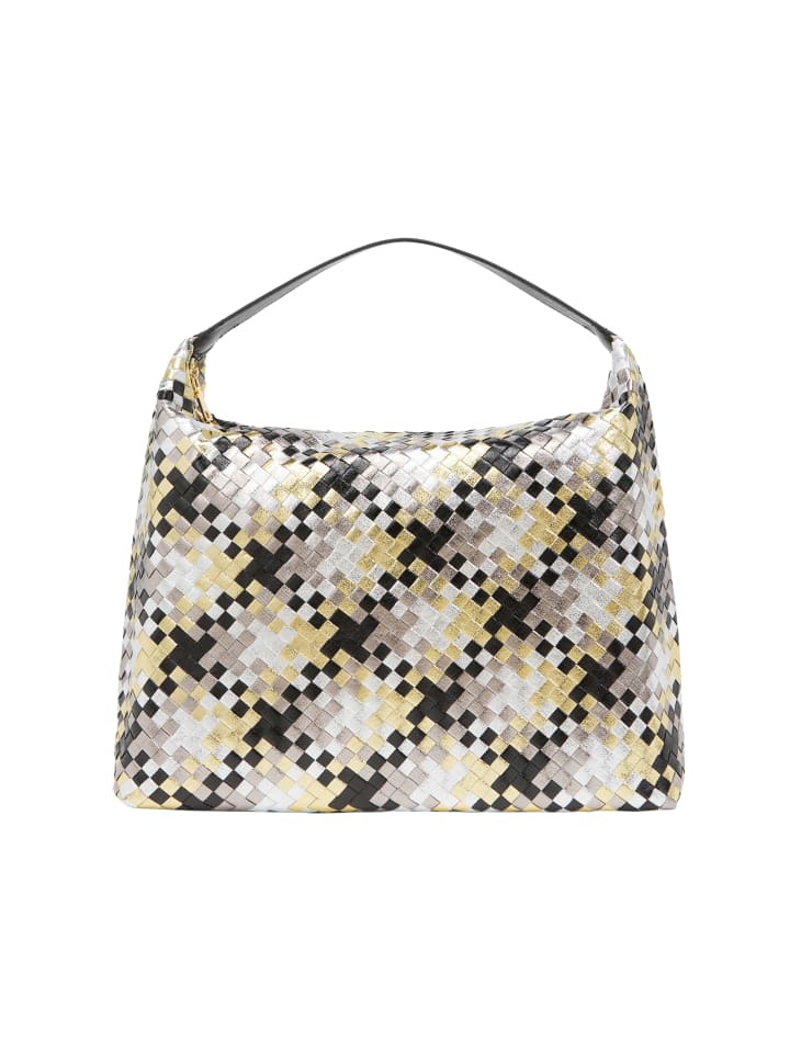 Women Hobo Bag in White Black Yellow