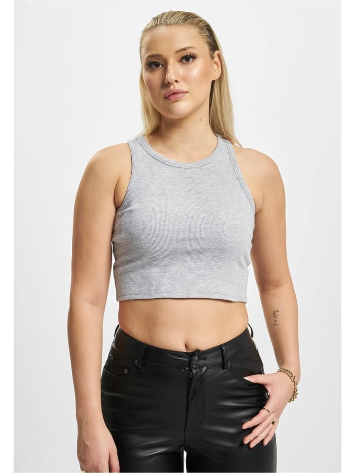 Top "Inga Ribbed Tanktop" in Grau