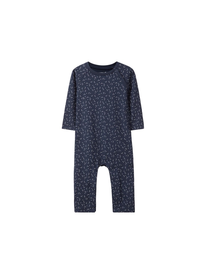 Unisex Baby Schlafstrampler mit Allover Print in Blau
